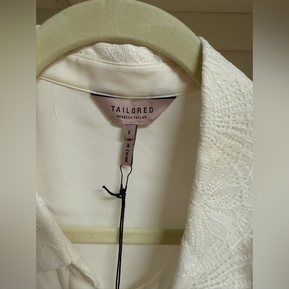 NWT Rebecca Taylor Ivory Silk Blouse $395 - Picture 3 of 6